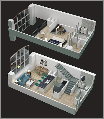 Floor plan 1Bedroom|Duplex