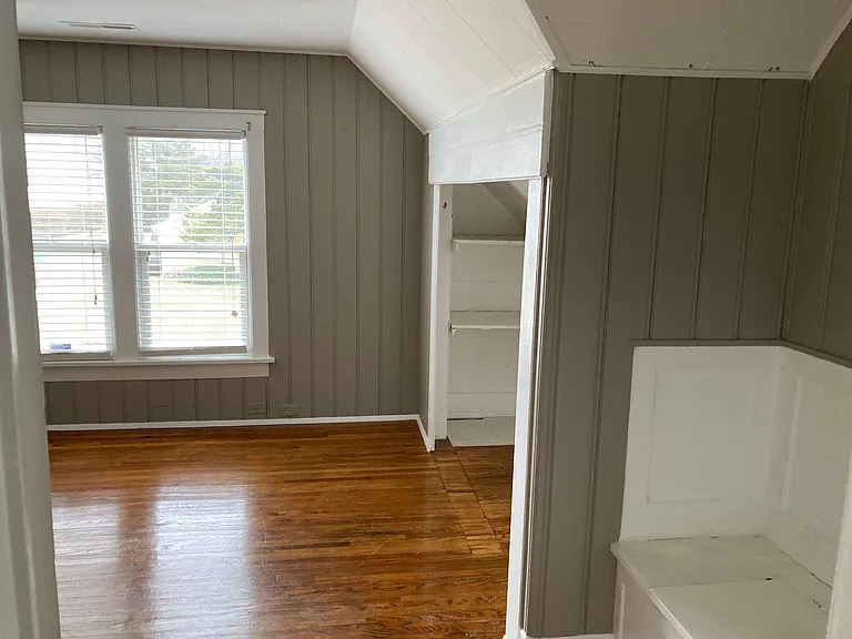 Bedroom upstairs with built in sitting with storage