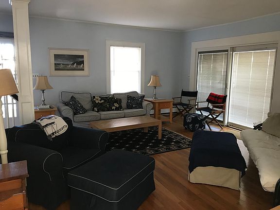 living room with patio door to porch