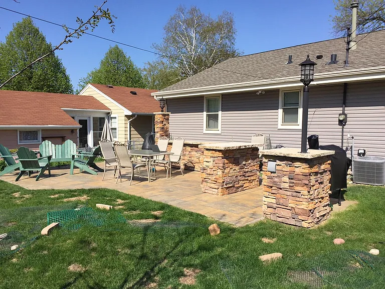 Large backyard patio
