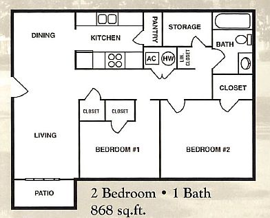 Two Bedroom/ One Bath Two Bedroom/ One Bath