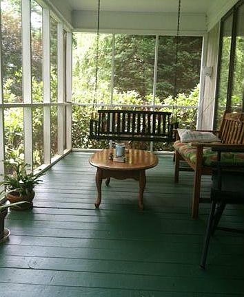 Screened-in front porch