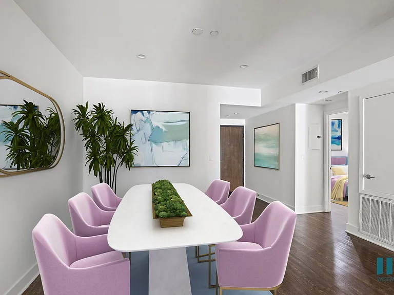 Front Entryway and Dining Room with Vinyl Flooring