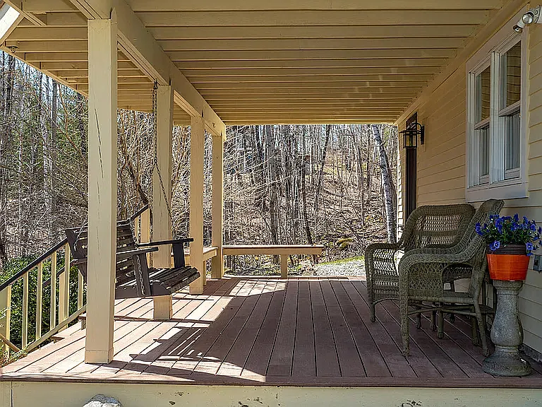 Lower level deck in front of house
