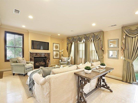 Living room with fireplace