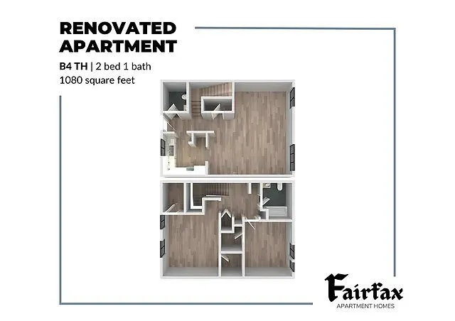 Floor plan 2 Bed, 2.5 Bath Townhome B4