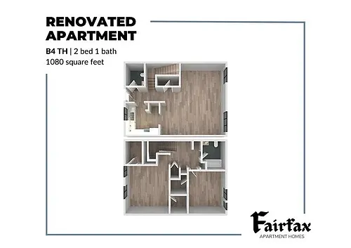 Floor plan 2 Bed, 2.5 Bath Townhome B4