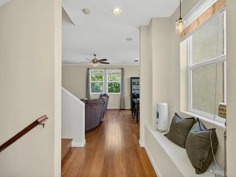 Hallway with window seat