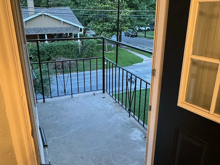 View from the dining room looking out onto the private porch.
