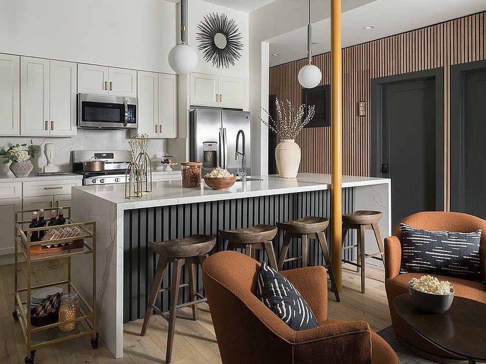 Bright and stylish kitchen featuring sleek appliances