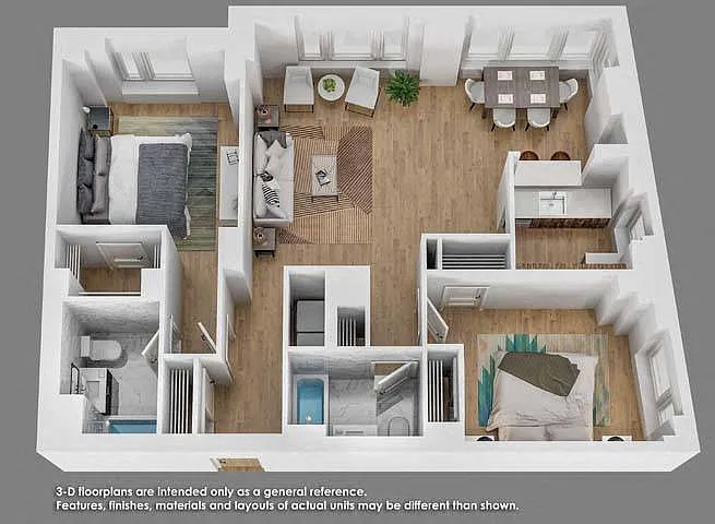 Floor plan 2 Bedroom 2 Bath- B08