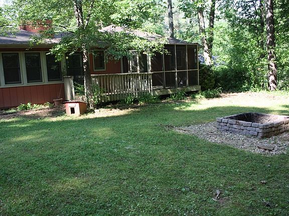 Back yard with firepit