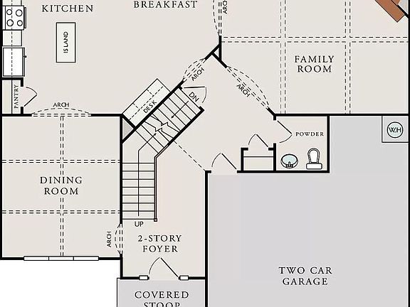 First Floor 2 car garage, Large eat in kitchen with granite Countertops and stainless Steel appliances. Family room with fireplace and media niche and Formal Dining Room