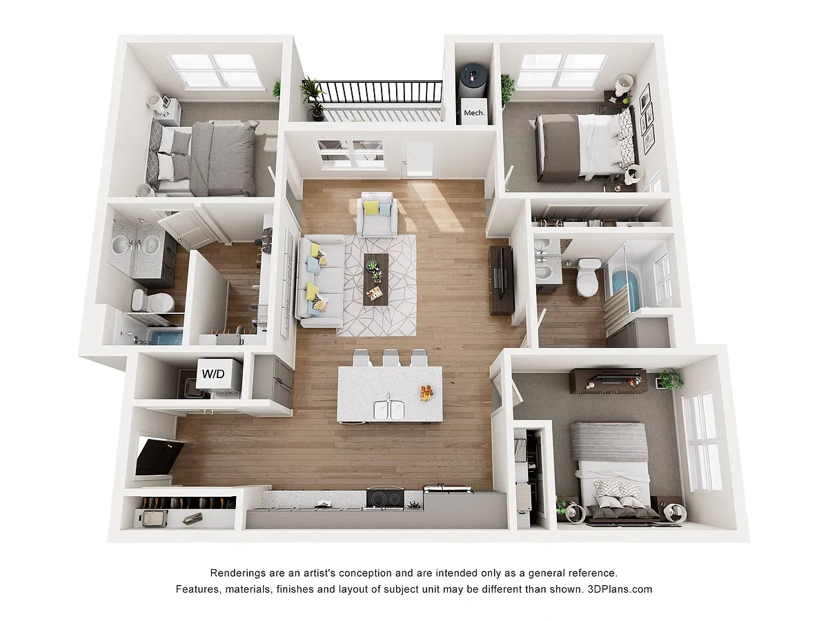 Floor plan Three Bedroom K