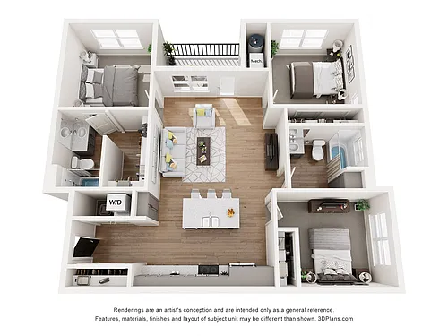 Floor plan Three Bedroom K