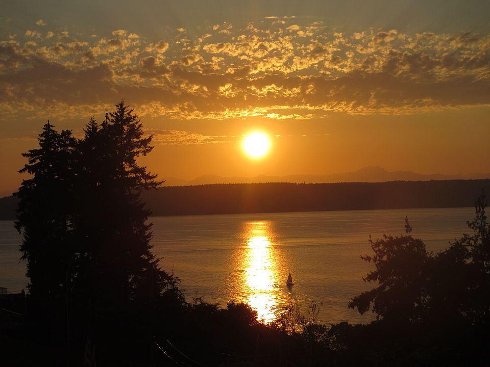 Sunset view from deck