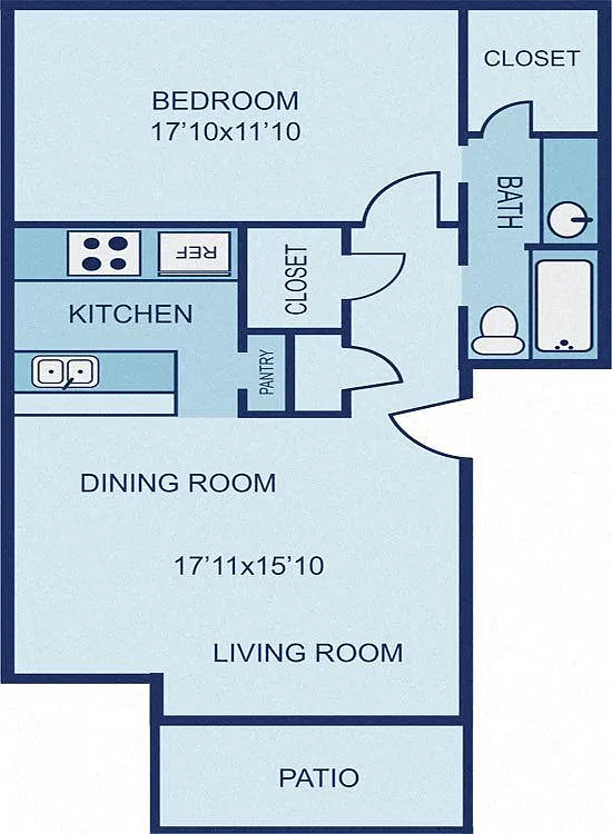 Floor plan A2 - Deluxe 1BR