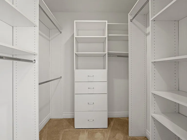 Walk-In Closet with Built-In Organizers