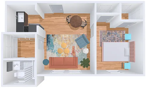 Floor plan 1 Bedroom / 1 Bath