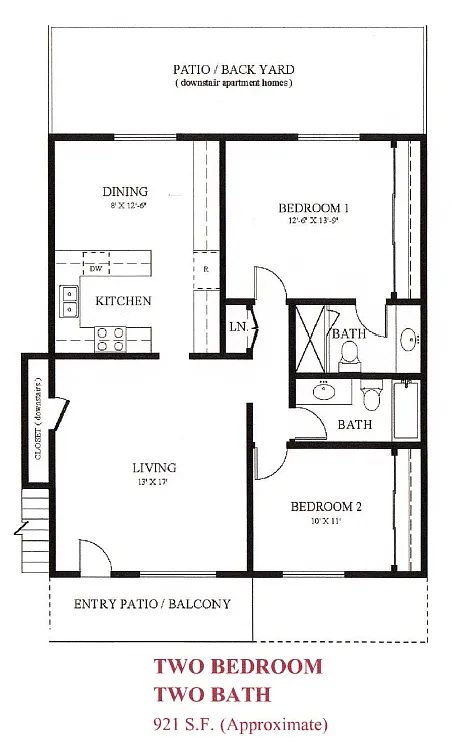 Floor plan Two Bedroom Apartment Home