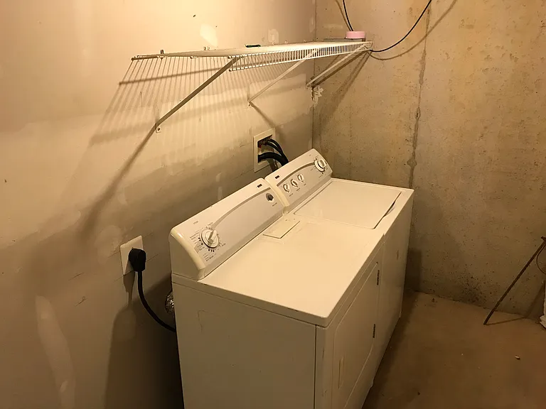 Washer and Dryer in Unfinished Basement