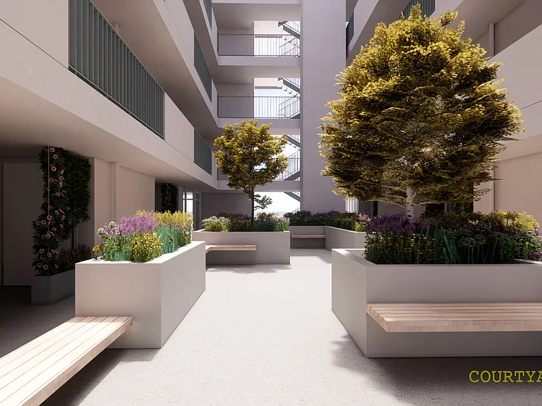 Courtyard South View Rendering