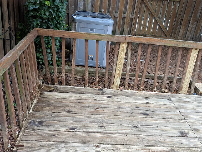 Deck in the backyard