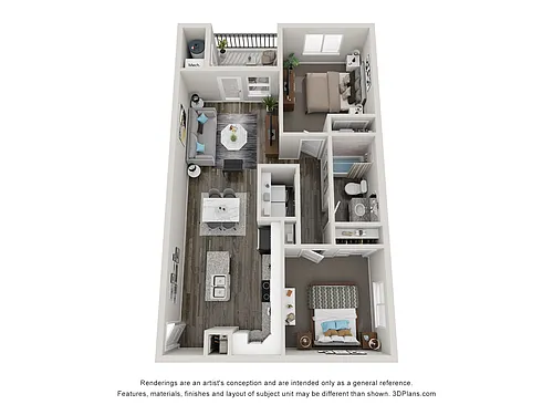 Floor plan 2x1 - 881 sqft - B1