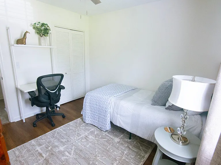 Bedroom 3 offers a workspace while also providing a peaceful and quiet environment.
