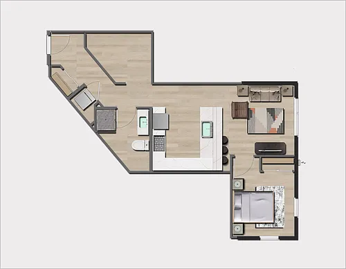 Floor plan 1 Bedroom, 1 Bath A11