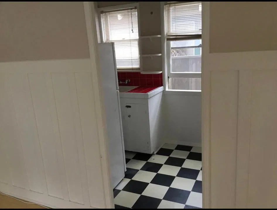 View into kitchen.