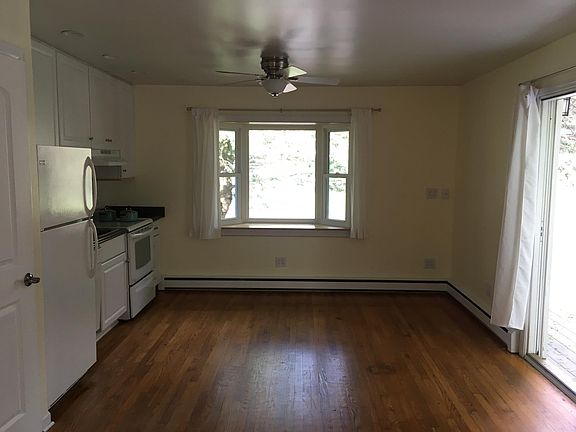 Kitchen area with bay window