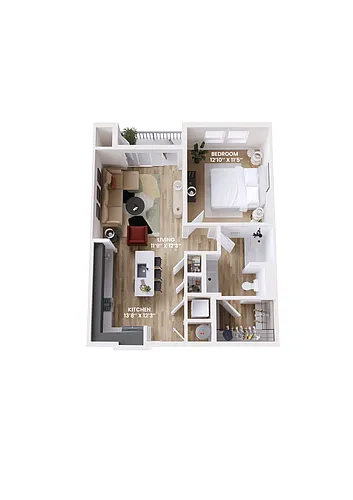Floor plan A7 One Bedroom