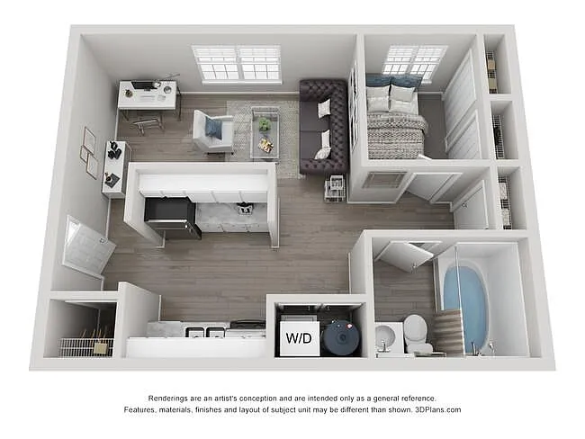 Floor plan 1x1 Semi
