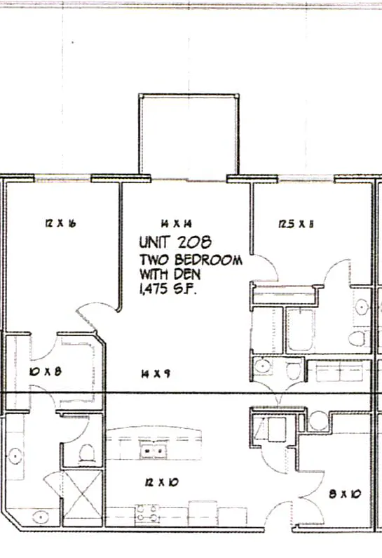 Floor plan 2 Bed D 1475 SF
