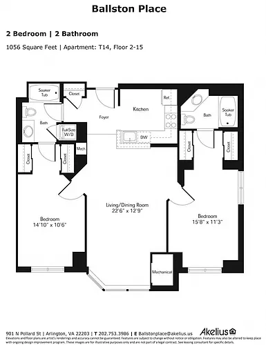 Floor plan 2 Bedroom 2 Bathroom