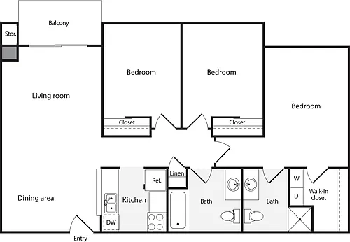 Floor plan 3+ Bedrooms A