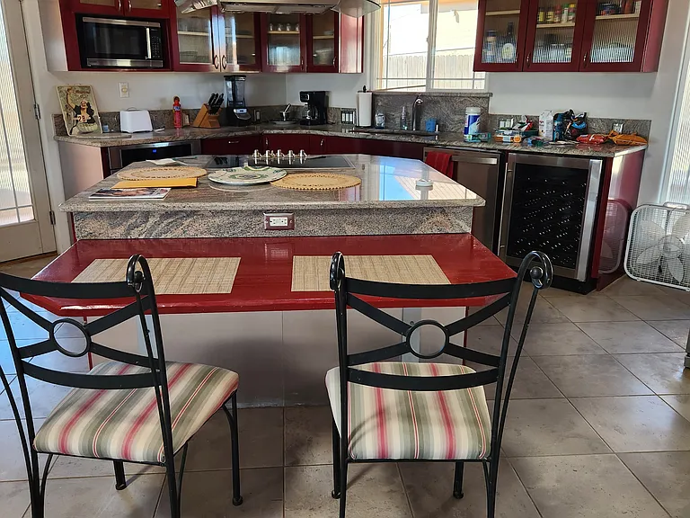 The kitchen from just past the foyer and to the right.