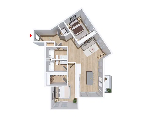 Floor plan 2 Bed 2 Bath A