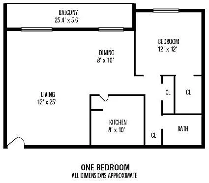 Floor plan 1Bedroom 1Bathroom
