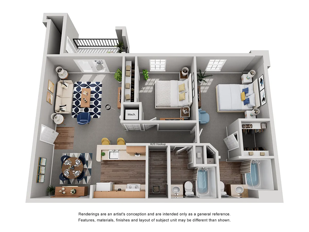 Floor plan 2 Bedroom Two Bathroom