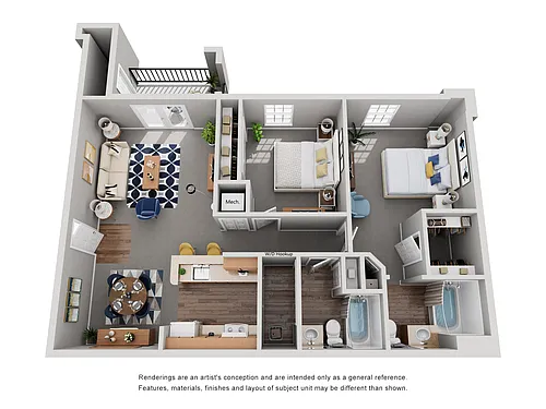 Floor plan 2 Bedroom Two Bathroom