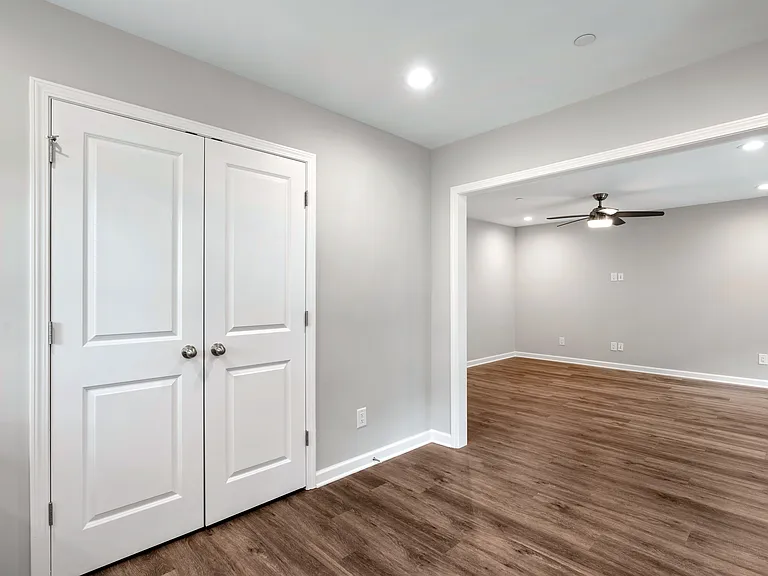 Convenient in-kitchen laundry closet with washer and dryer hookups.
