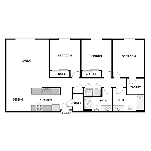Floor plan 3 Bedroom 2 Bathroom