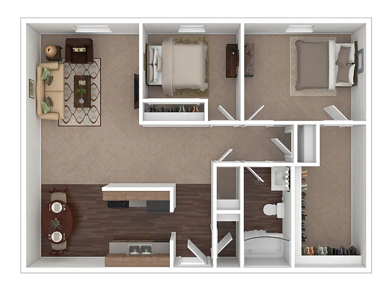 Floor plan 2 Bedroom 1 Bathroom