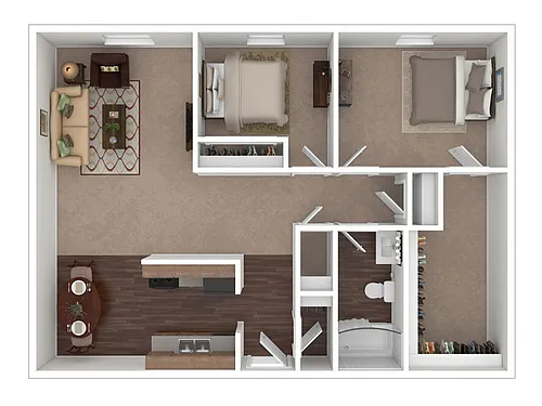 Floor plan 2 Bedroom 1 Bathroom