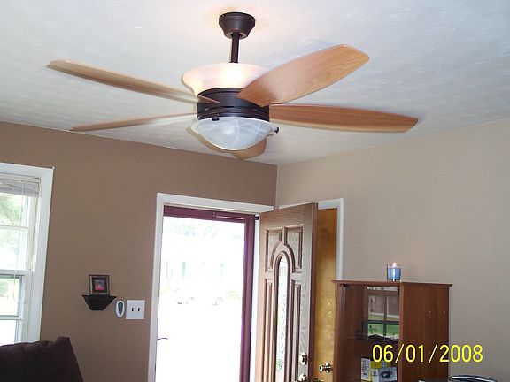 New door & fan in living room