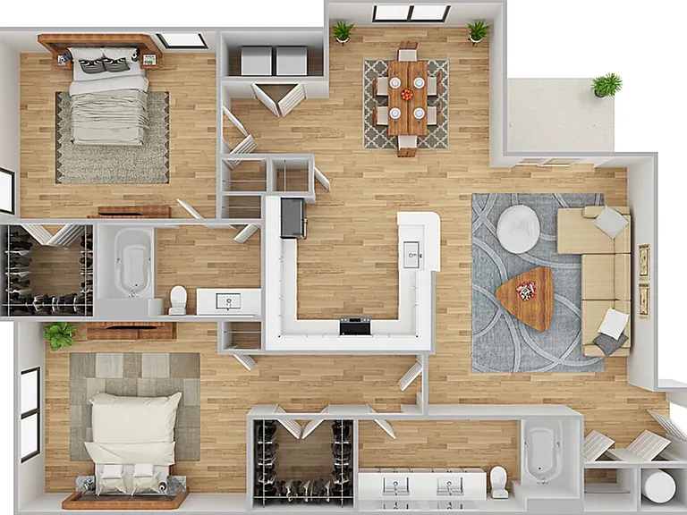 2 Bedroom | 2 Bath | 1076 SF 2 Bedroom | 2 Bath | 1076 SF