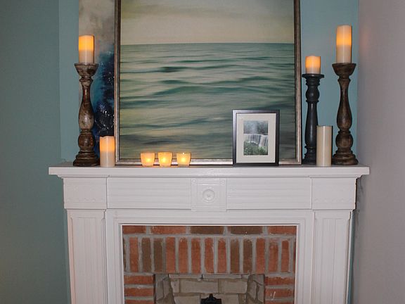 Fireplace (non-working) in master bedroom