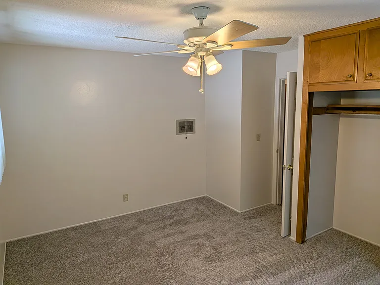 bedroom with new carpet